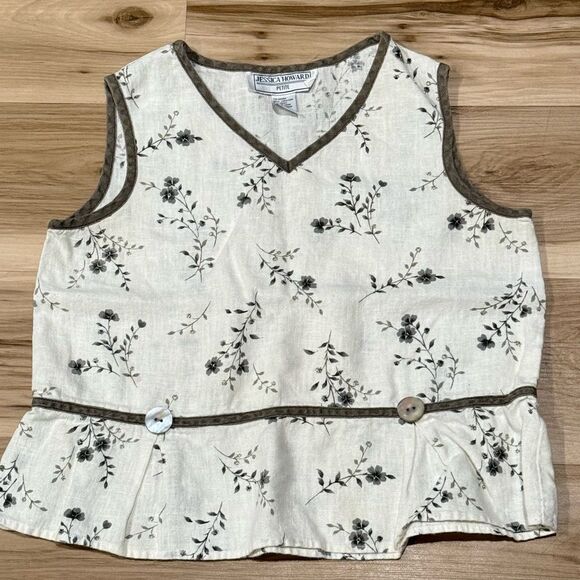Vintage Jessica Howard Linen Tank Top Women’s Petite Small - Picture 1 of 2